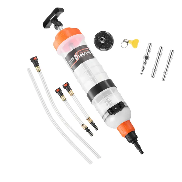 Estrattore di fluidi manuale da 1,5 litri con tubo lungo e prolunghe per il cambio dell'olio in auto, tosaerba, barche, golf cart e motociclette._voghion.com