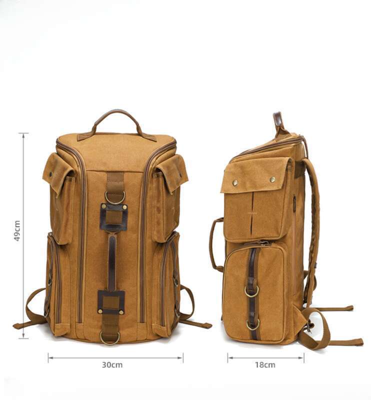 Leinwand Outdoor Grouss Kapazitéit Waasserdicht Männer Nischedesign Rucksak Reescomputertasch_voghion.com