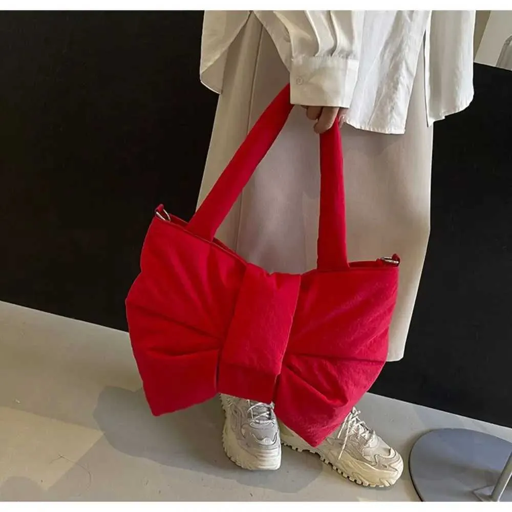 Geschenk Einfarbig Umhängetasche Weiche Große Bogen Form Unterarm Shoudler Taschen Große Kapazität Nylon Tote Handtasche für_voghion.com