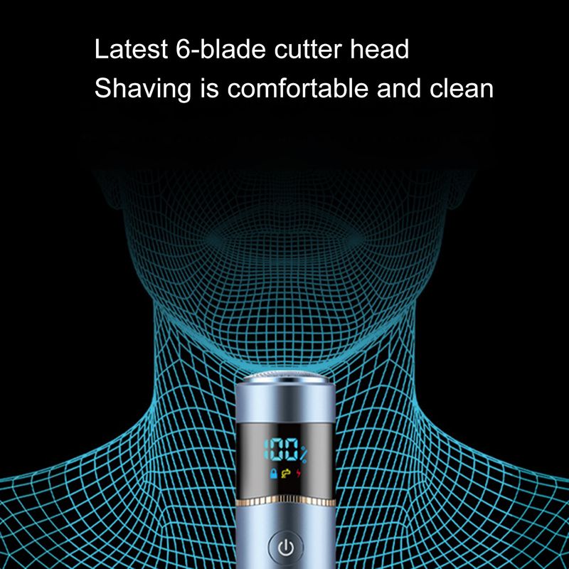 Ruixingst barbeador totalmente lavável IPX7 à prova d'água motor de alta velocidade lâmina de barbear elétrica recarregável úmida/seca para homens_voghion.com