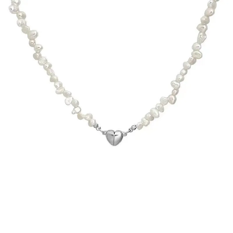 Collares colgantes, moda coreana, gargantilla de cadena de perlas para mujeres y niñas, joyería de tendencia 2024, corazón, compromiso nupcial_voghion.com