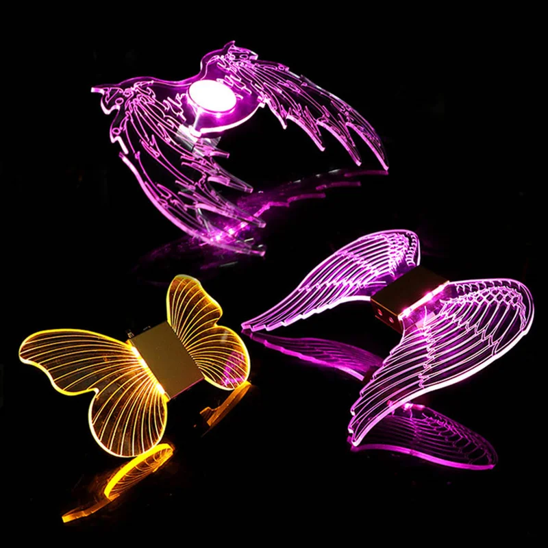 Rechargeable LED Strobe Baton Glowing Butterfly Angel Wings Lamps Champagne Burst Light Flash Stick Wine Service Bottle Sparkler_voghion.com