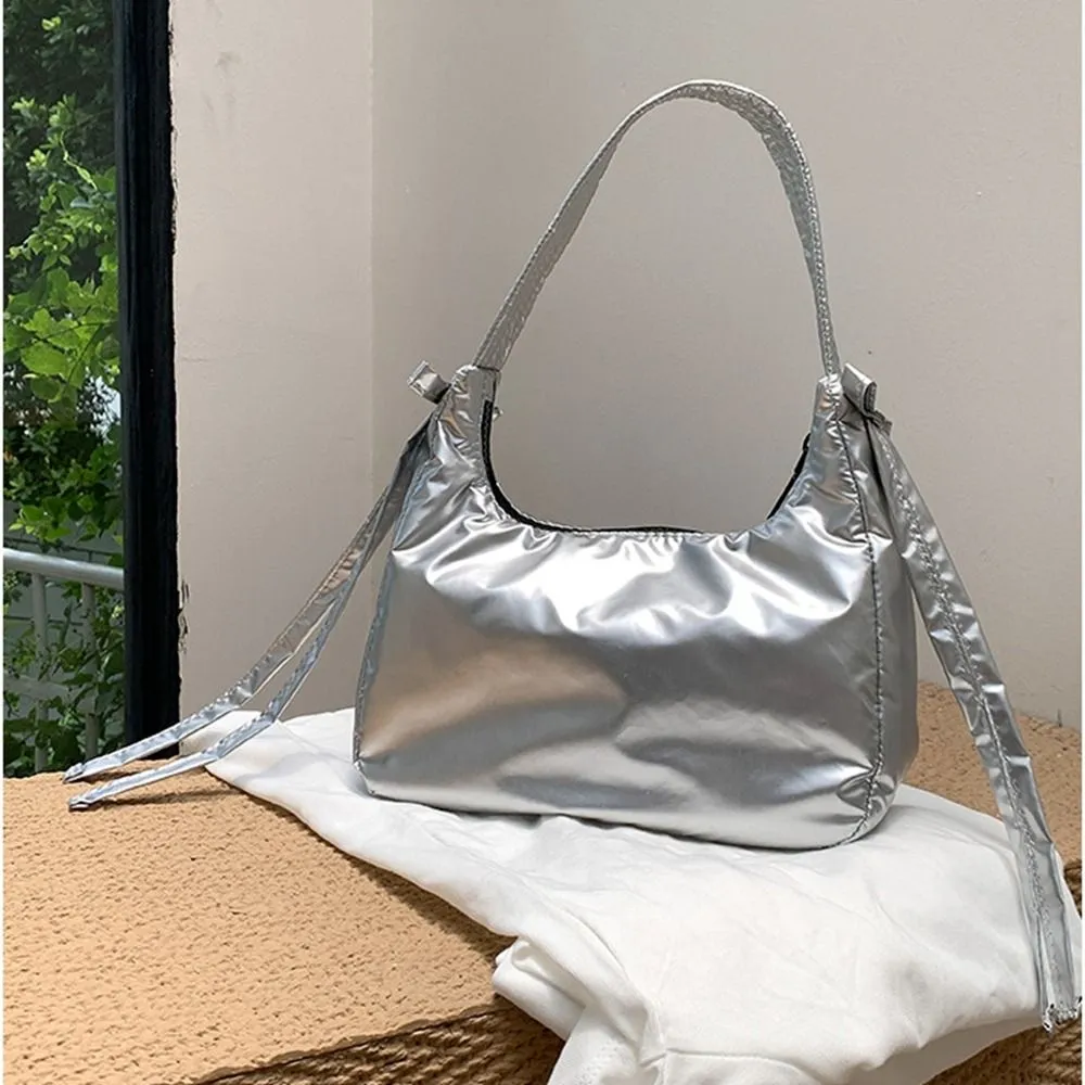 Borsa a tracolla in tessuto Oxford con fiocco in nylon, versatile, stile coreano, da portare sotto le ascelle, semplice, coordinata, per ragazze_voghion.com