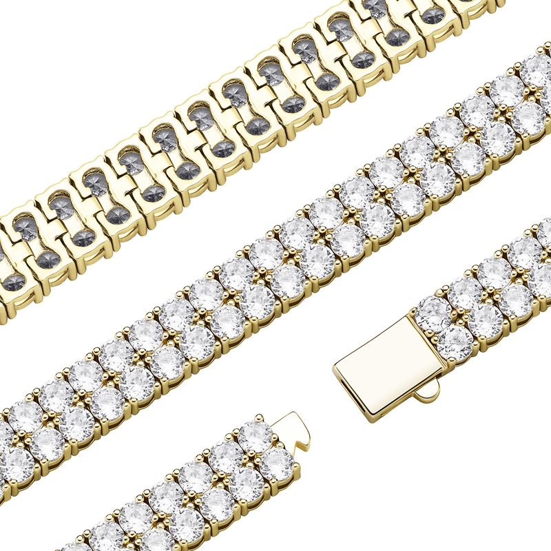 Hip Hop 4mm Micro Inlaid Zircon Dubbele Rij Tennis Armband_voghion.com