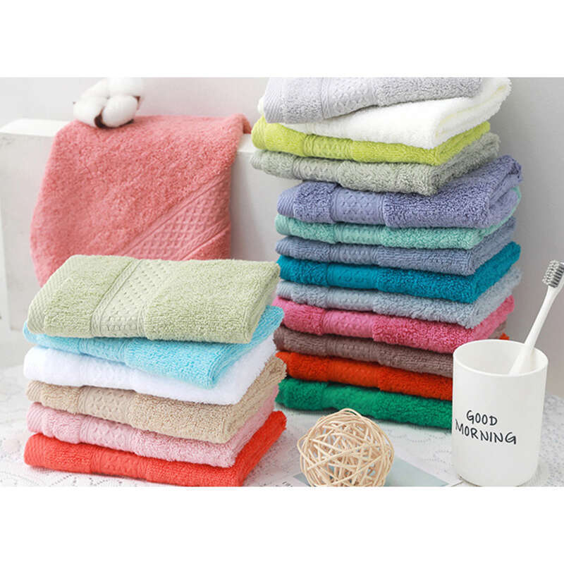 20 Solid Square Towels, Solid Color Cotton Thickened Small Towel Embroidered Corporate Gift Set_voghion.com
