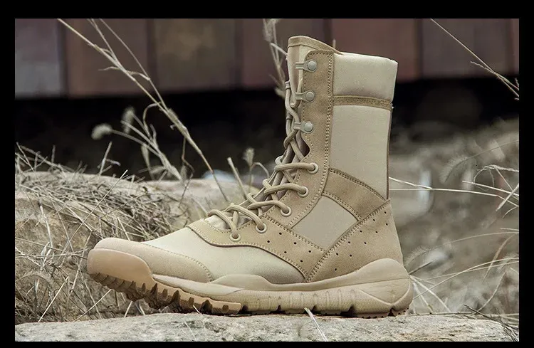 Uomo Donna Ultraleggero Scarpe da Arrampicata all'Aperto Tattico Allenamento Esercito Estivo Traspirante Mesh Escursionismo Desert Boots 240612_voghion.com