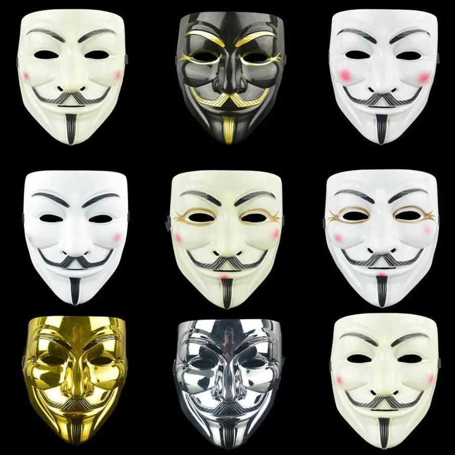 Μάσκες Cosplay για Halloween για Vendetta Anonymous Guy Fawkes Fancy Ενηλίκων Μάσκα FY3222_voghion.com