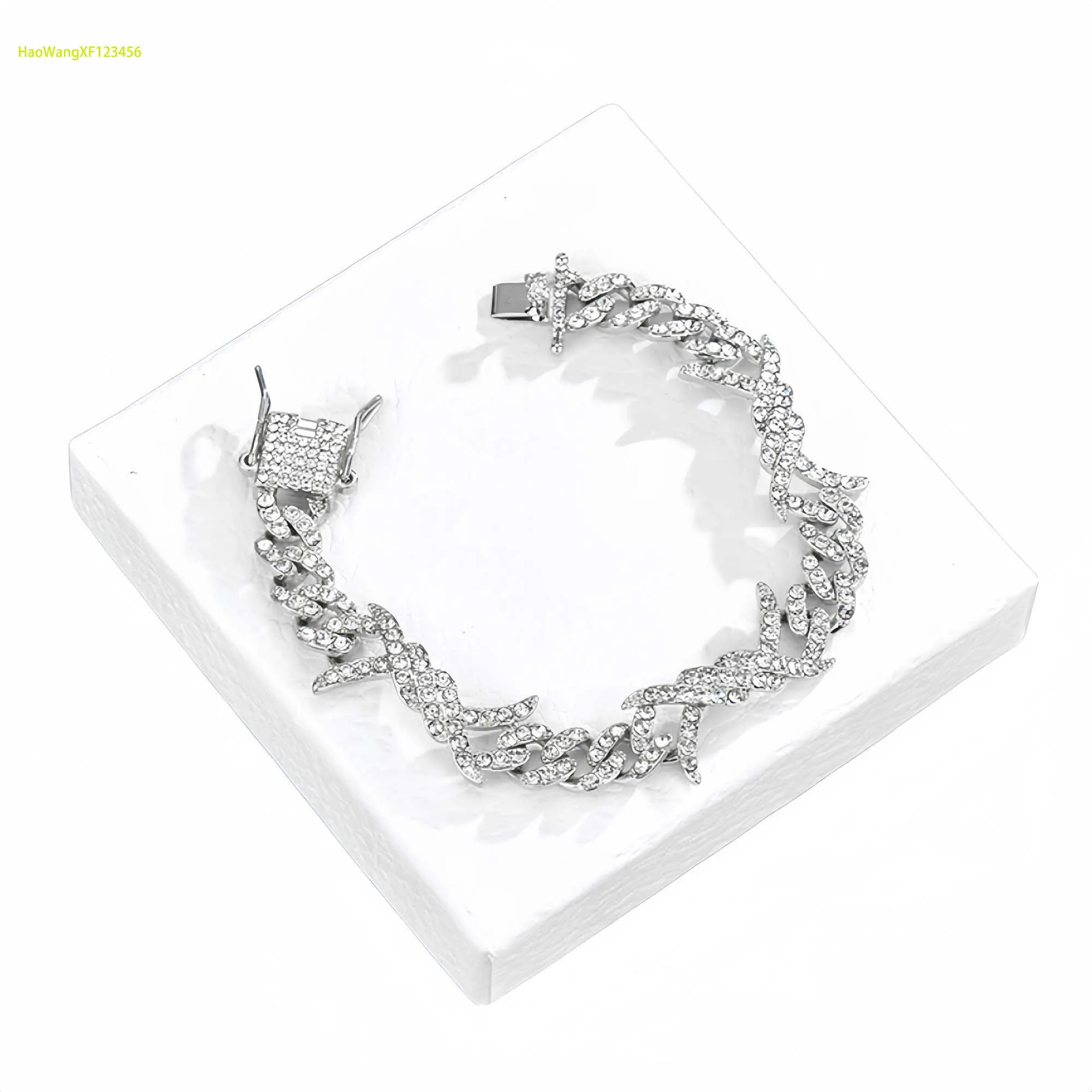 Thorns Flames Diamonds Chains Cross-border Hip-hop Trendy Mens Cuban Chain_voghion.com