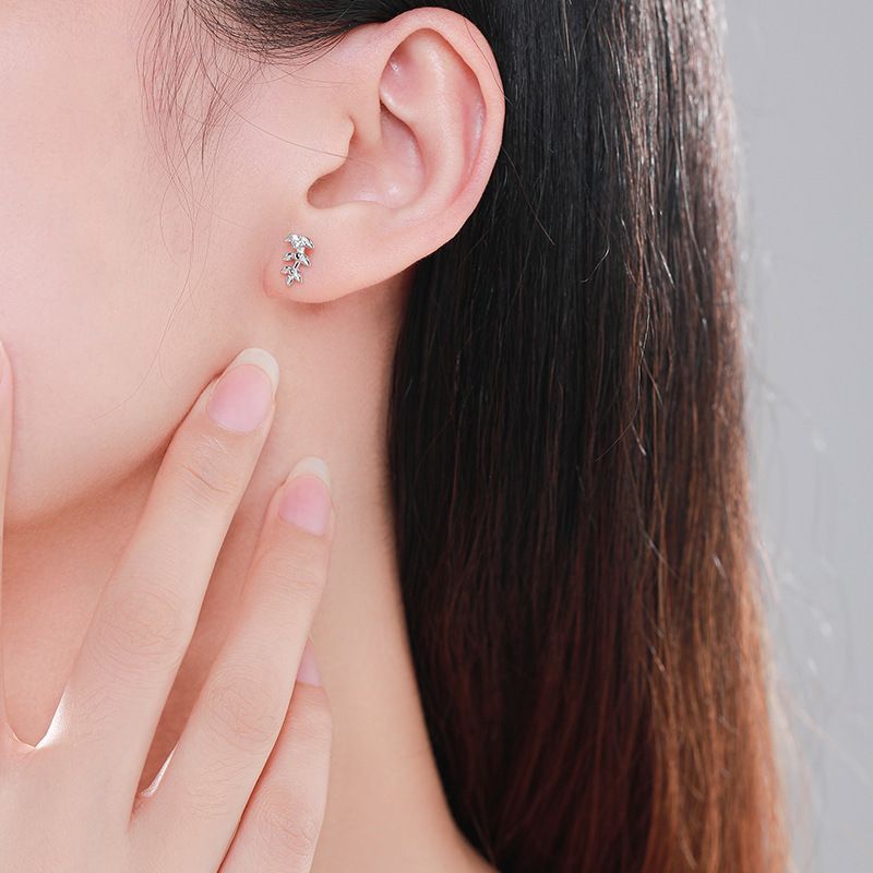925 Sterling Silver Zircon Drop Stud Earrings For Wedding Party_voghion.com