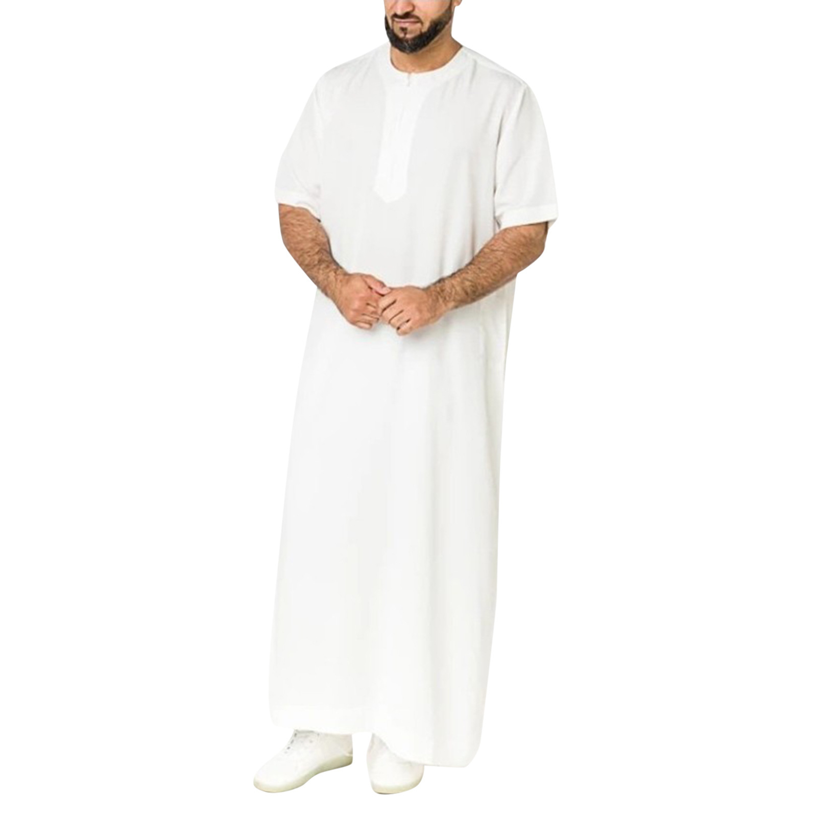 2024 New Muslim Middle East Arab Dubai Malaysia Men's Shirt Zipper Muslim Robe_voghion.com