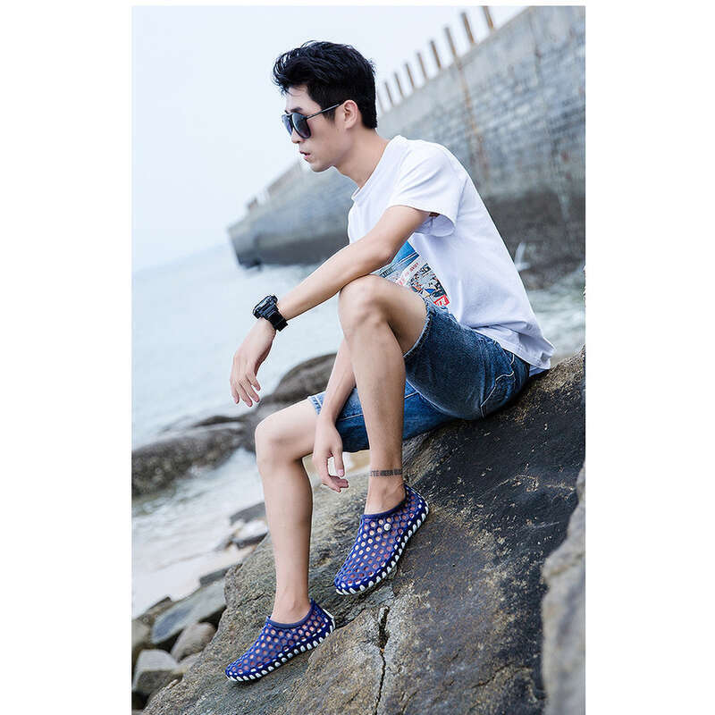 2025 Summer Men's Water Wading Couple Beach Mesh Sandals Trendy Outerwear Anti Slip And Breathable Good_voghion.com