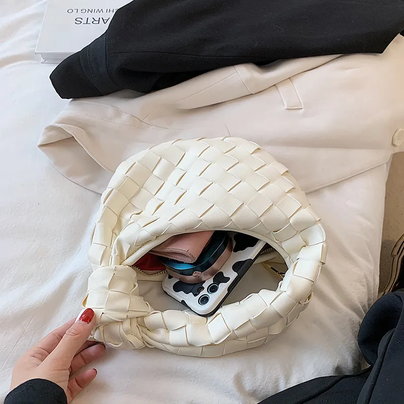 Abendtaschen Damen Schulter PU Leder Handtasche für Frauen 2024 Sommer Weben Handtaschen und Geldbörsen Weibliche Reise_voghion.com