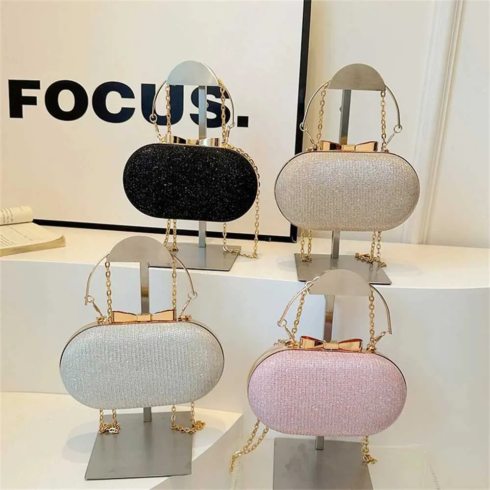 Pochette portefeuille femme rose brillant sequin sac à main 2024 nouvelle mode soirée dix police petit sac de créateur Y241019_voghion.com