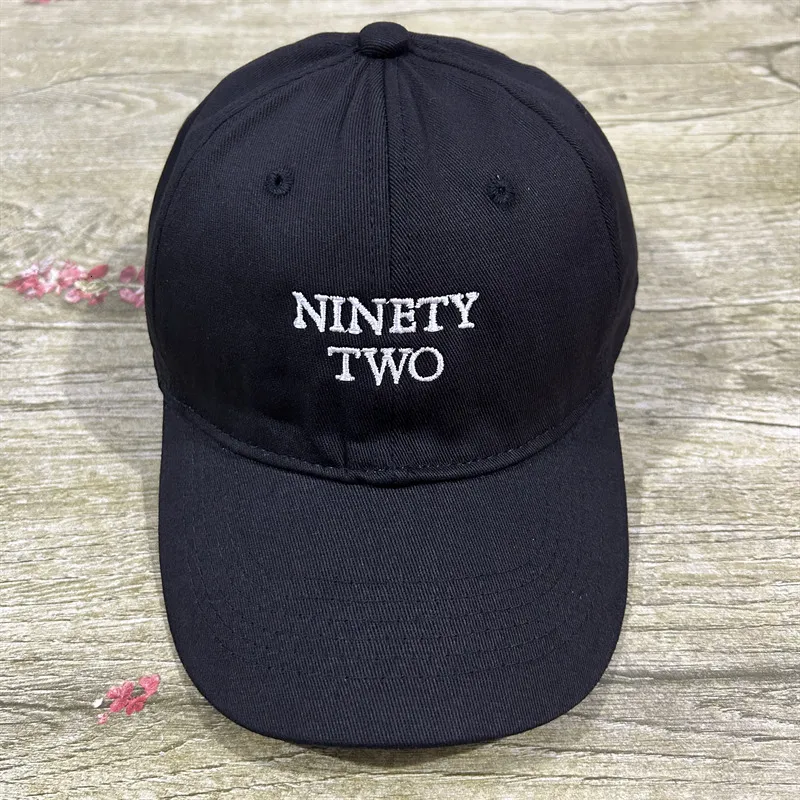 2024 Ball Caps Freen Becky Same Letter NINETY TWO Hat Cotton Pure Black Baseball Cap Sun Visor Protection 230830 Great_voghion.com
