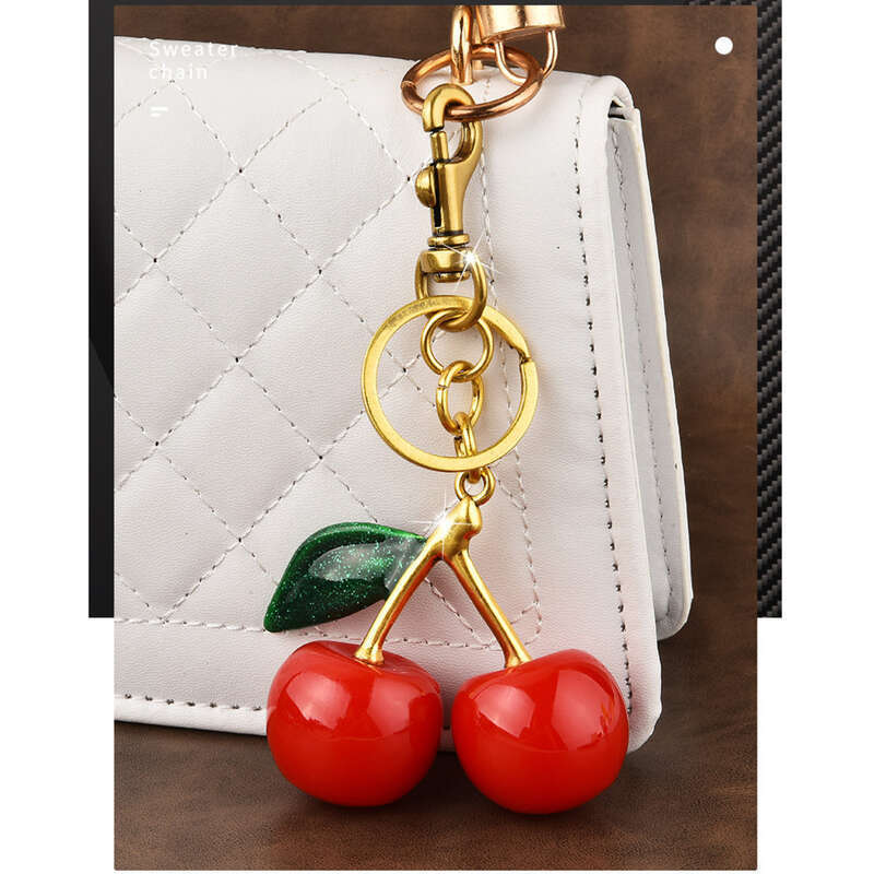 Bag Cherry Resin Pendant, Car Ornament, Fruit Keychain, Women's Bag Hanging Accessories, Single Purchase Trend_voghion.com