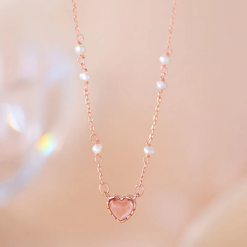 Ketten Y2k Mode Perle Liebe Halskette Frauen Anhänger Persönlichkeit Schmuck Bankett Party Paar Geschenk Hochzeit Gedenken_voghion.com