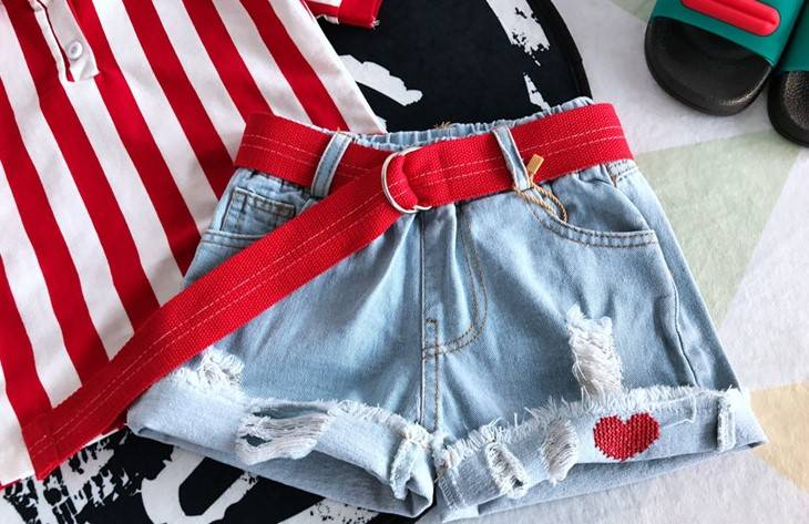 Îmbrăcăminte pentru copii, pantaloni scurți din denim pentru bebeluși, vara 2024, modă nouă, fete, îmbrăcăminte de vară, pantaloni brodați, pantaloni versatili pentru copii_voghion.com