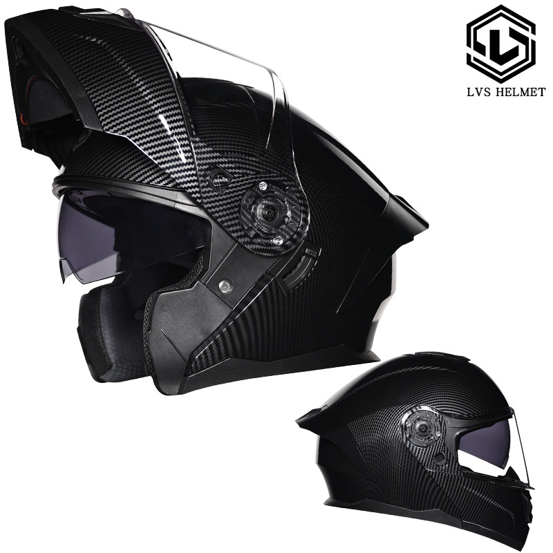 Motorcycle Accessories & Parts Helmet Men's and Women's Full Coverage Double Lens Flip Up Helmet Bluetooth Personalized Summer Half Helmet