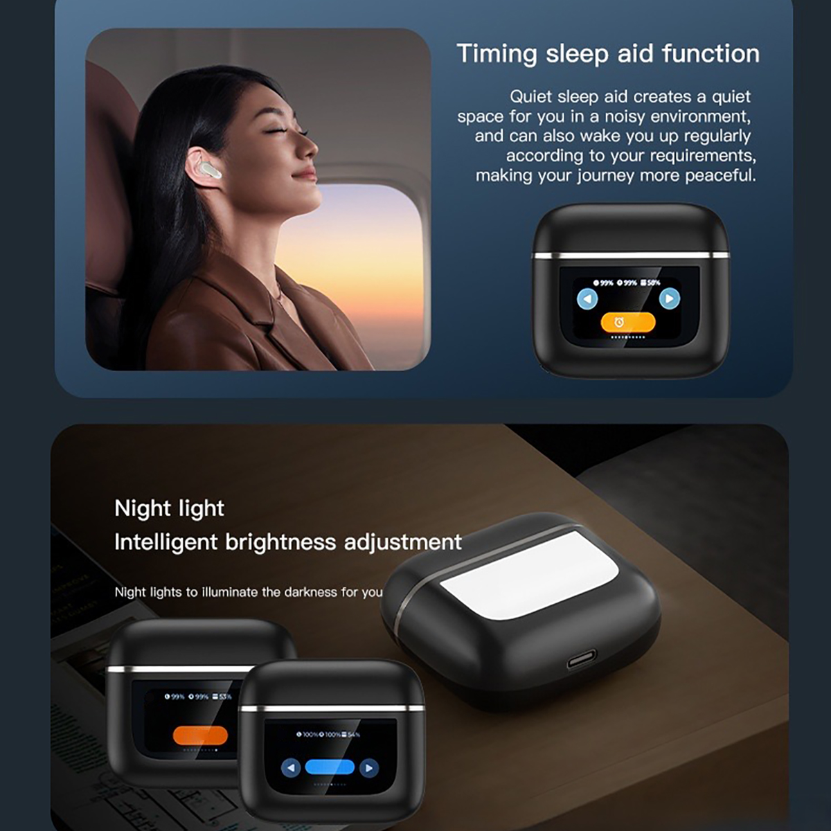 TWS Smart Touch Screen Earbuds Wireless Bluetooth Headphones Headset With Mic Stereo_voghion.com