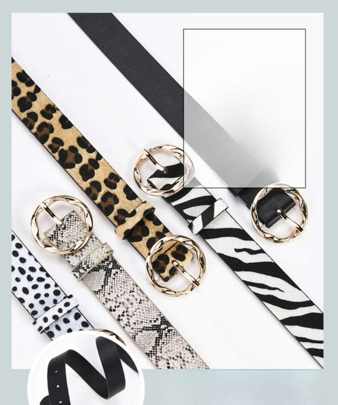 New Loose Fashion Snake Leopard Decoration Jeans Irregular Women's Belt_voghion.com