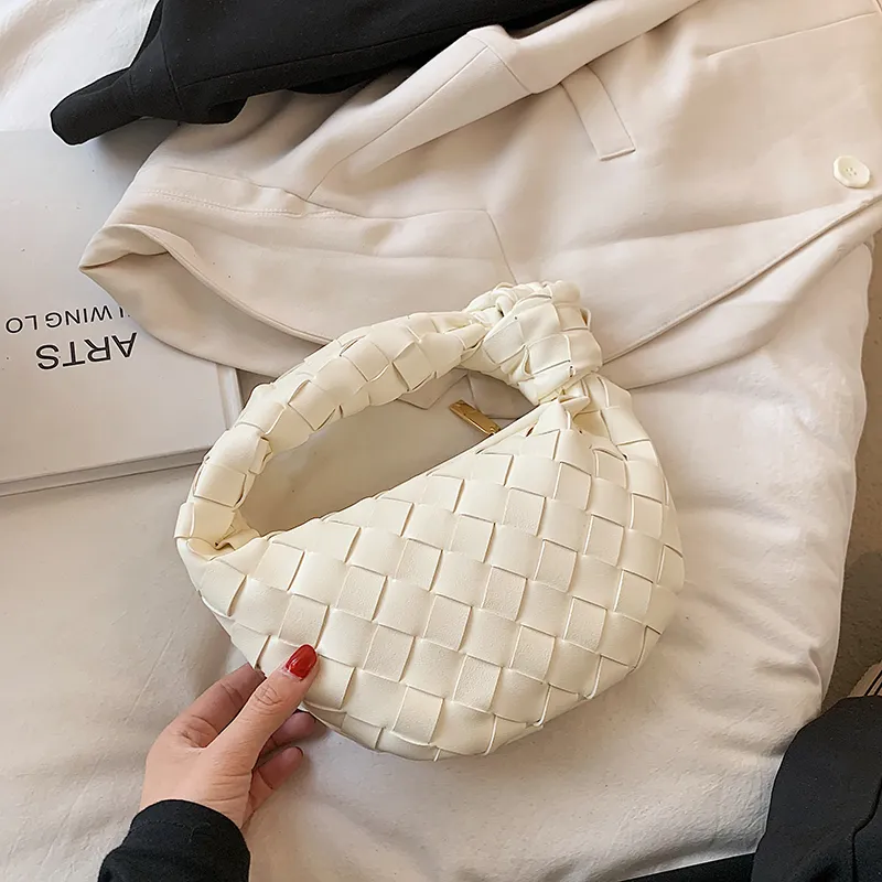 Abendtaschen Damen Schulter PU Leder Handtasche für Frauen 2024 Sommer Weben Handtaschen und Geldbörsen Weibliche Reise_voghion.com