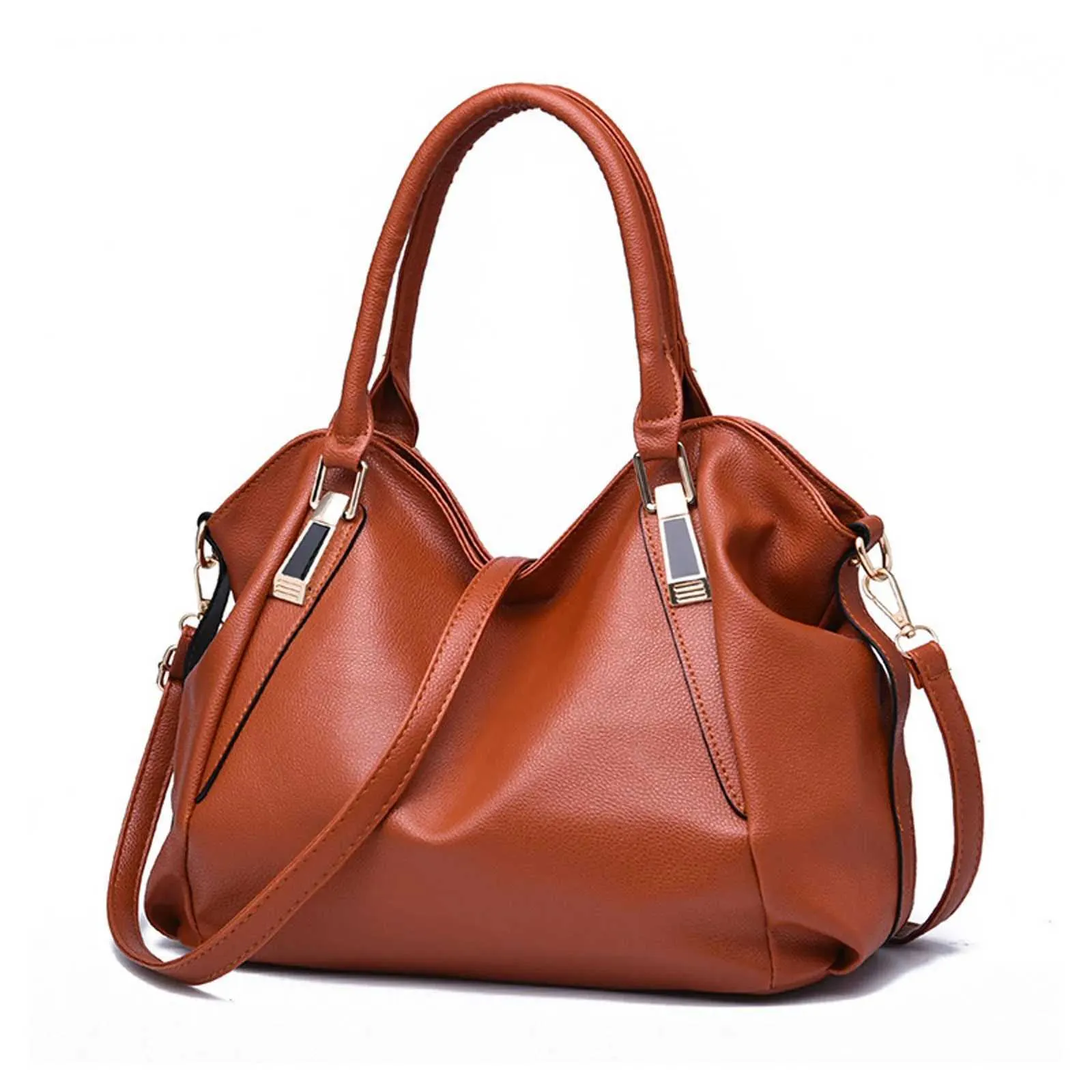 Sac à main en cuir souple tendance 2024, grande capacité, sac à bandoulière à une épaule, sac à dos élégant pour femme C241217_voghion.com