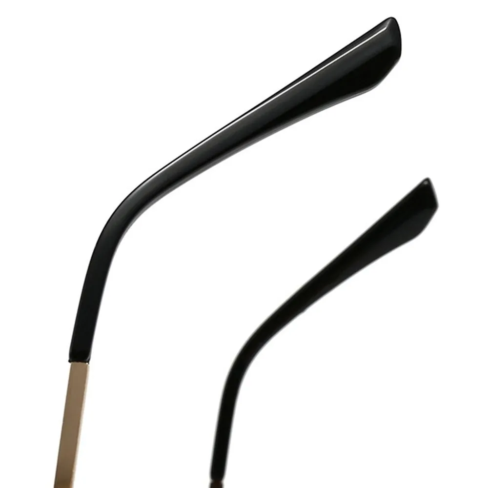Lunettes de soleil en métal pour femmes, style rétro, hip-hop, vintage, petites, carrées, demi-montures, pour femmes et hommes_voghion.com