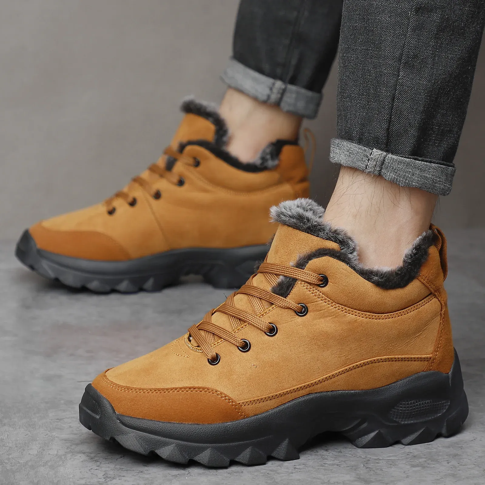 Schnee Outdoor Walking leichte Turnschuhe für Männer Winter Schuhe Botines Tenis Herren Wandern Stiefeletten Footwear66_voghion.com