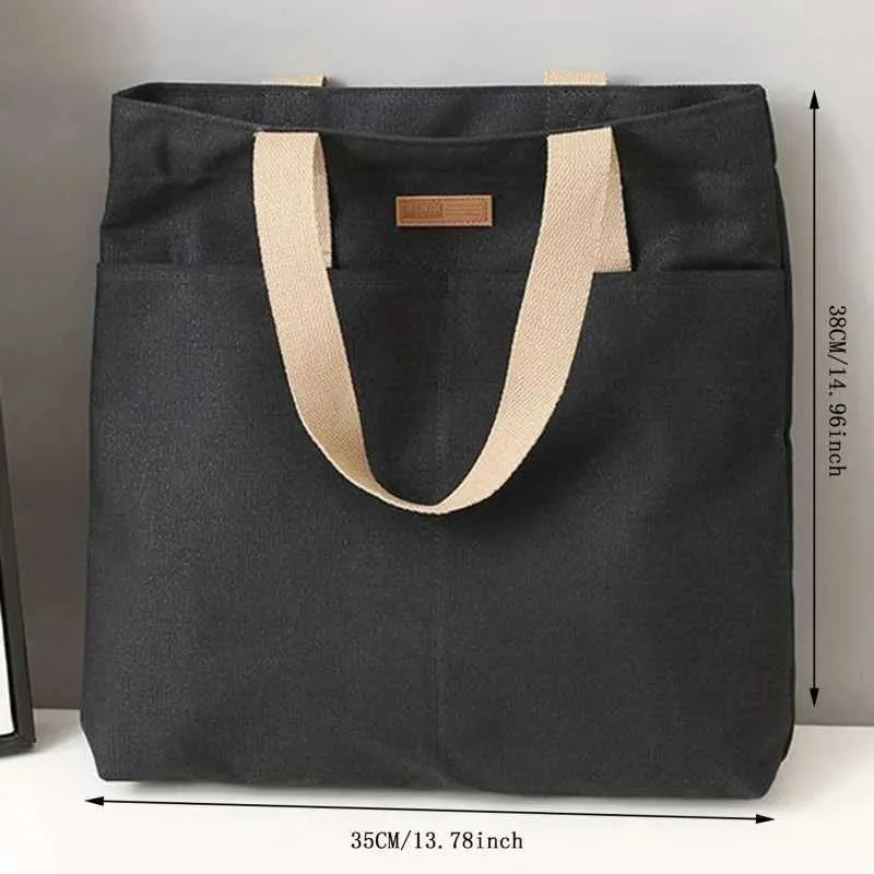Canvas Tote Bag Women's Shoulder Bag Premium Sensory Handbag_voghion.com