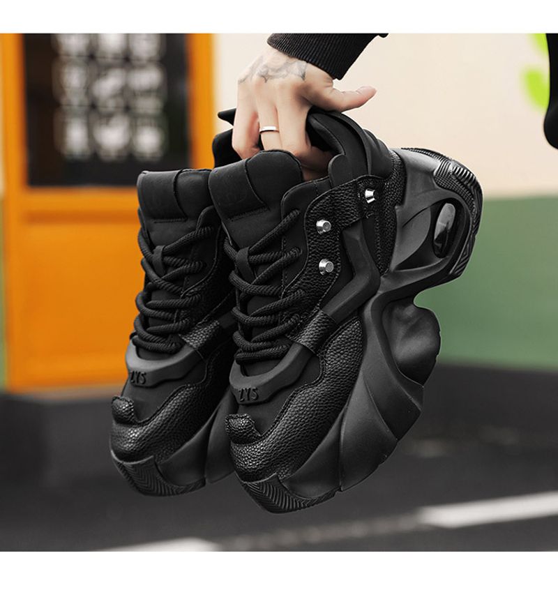 2024 Malé bílé boty Black Knight Nové boty s větruodolnou silnou podrážkou Inner Elevation Casual Work Daddy Shoes_voghion.com