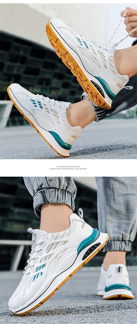 Scarpe da corsa traspiranti da uomo, nuove, in rete, sportive, stile casual, bianche, robuste, verdi, spedizione gratuita_voghion.com