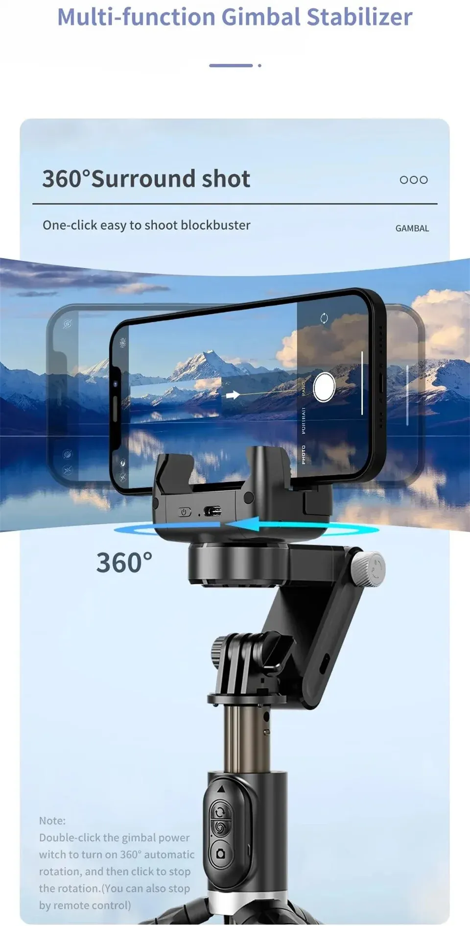 FANGTUOSI 360 Swivel Universal Joint Selfie Stick Tripod With Shutter Fill Light Smartphone Live/Log Stabilizer After_voghion.com