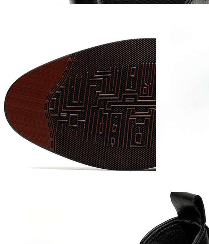 Black England Men's High Top Simple Luxury Casual Business Formal Pointed Toe Leather Boots_voghion.com