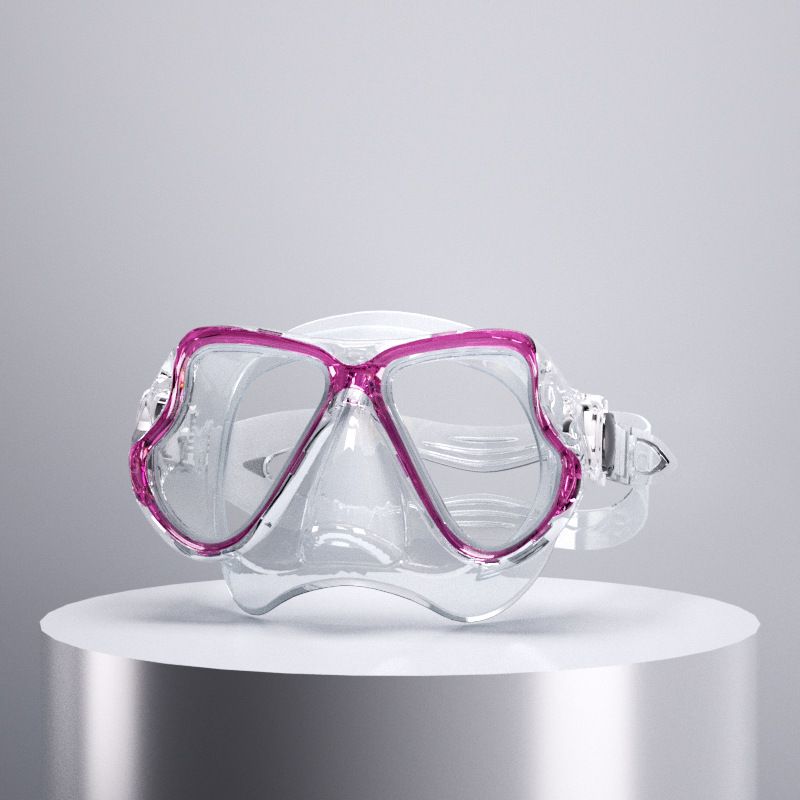 Hd tempered glass diving goggles Full dry shallow mask snorkel set_voghion.com