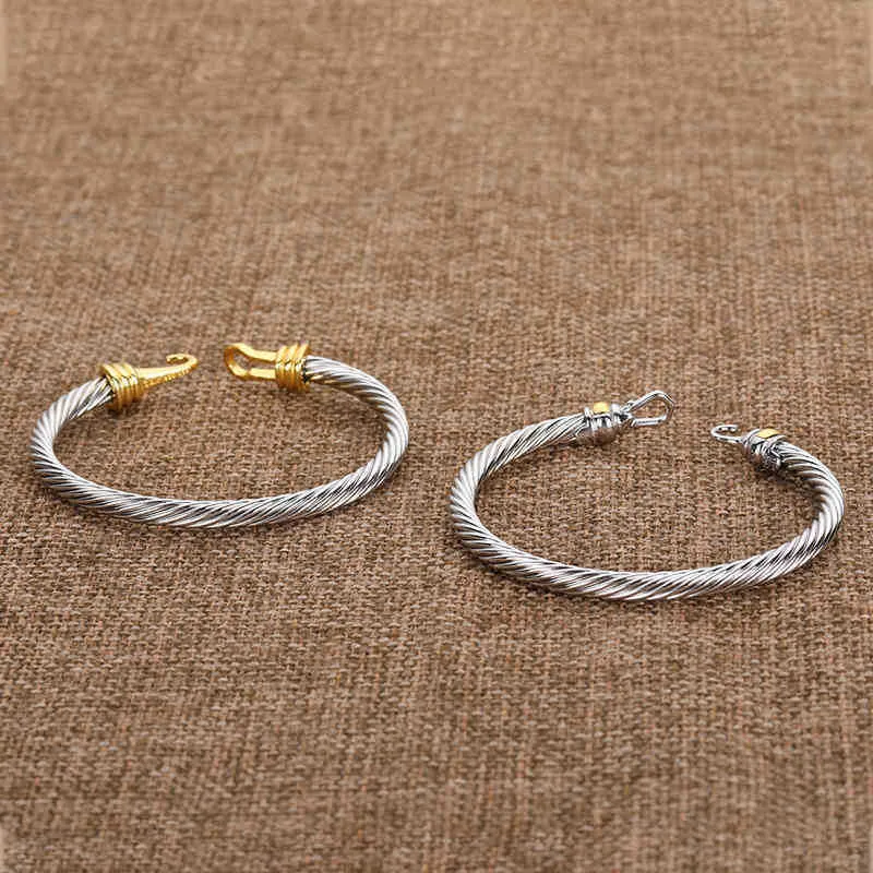 Herresmykker Armbånd Tråd Designer Armbånd Mænd Manchet Kvinde Armbånd Charm Snoet Kabel Sier Udsøgt Enkel_voghion.com