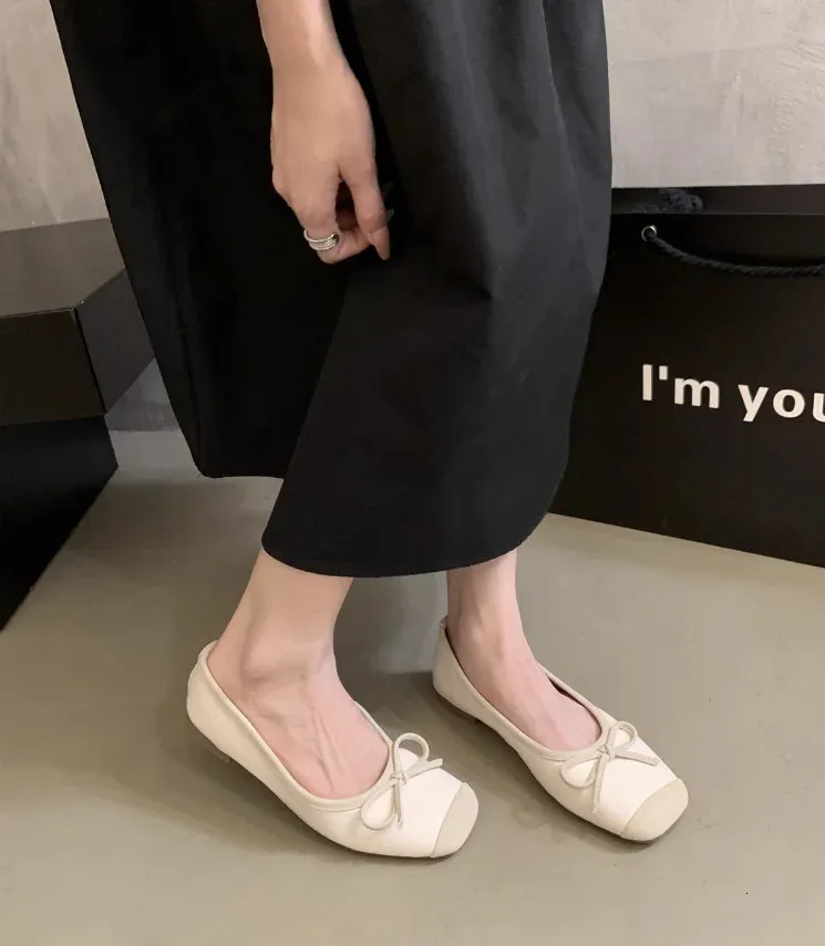 Scarpe da barca con fiocco primaverile da donna, punta quadrata, slip on, comode, da principessa, atos Mujer 1782N 240705_voghion.com