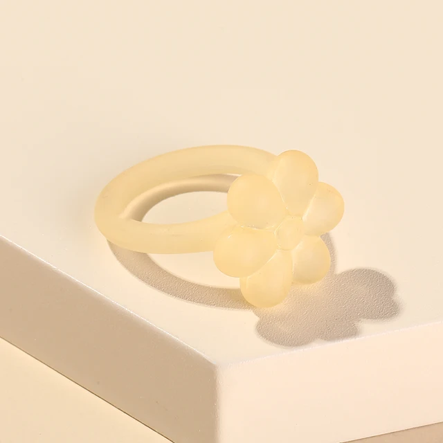 Motewer Gjennomsiktige akrylringer for kvinner jente Minimalistisk koreansk trend Chunky fingerring Fargerike enkle motesmykker_voghion.com