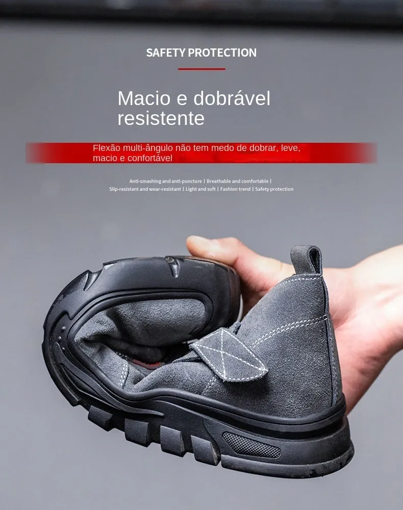 Chaussures de sécurité pour hommes, en cuir de vache, avec tête composite, anti-clou et antistatique, pour le soudage 241205_voghion.com