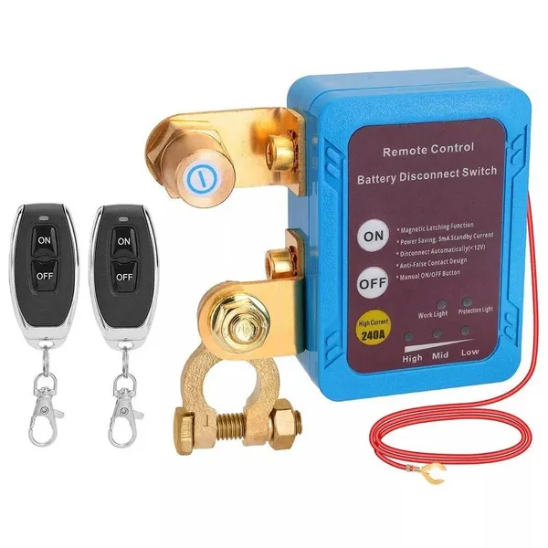 Wireless Remote Car Switch 12V 240A Battery Disconnect Control_voghion.com