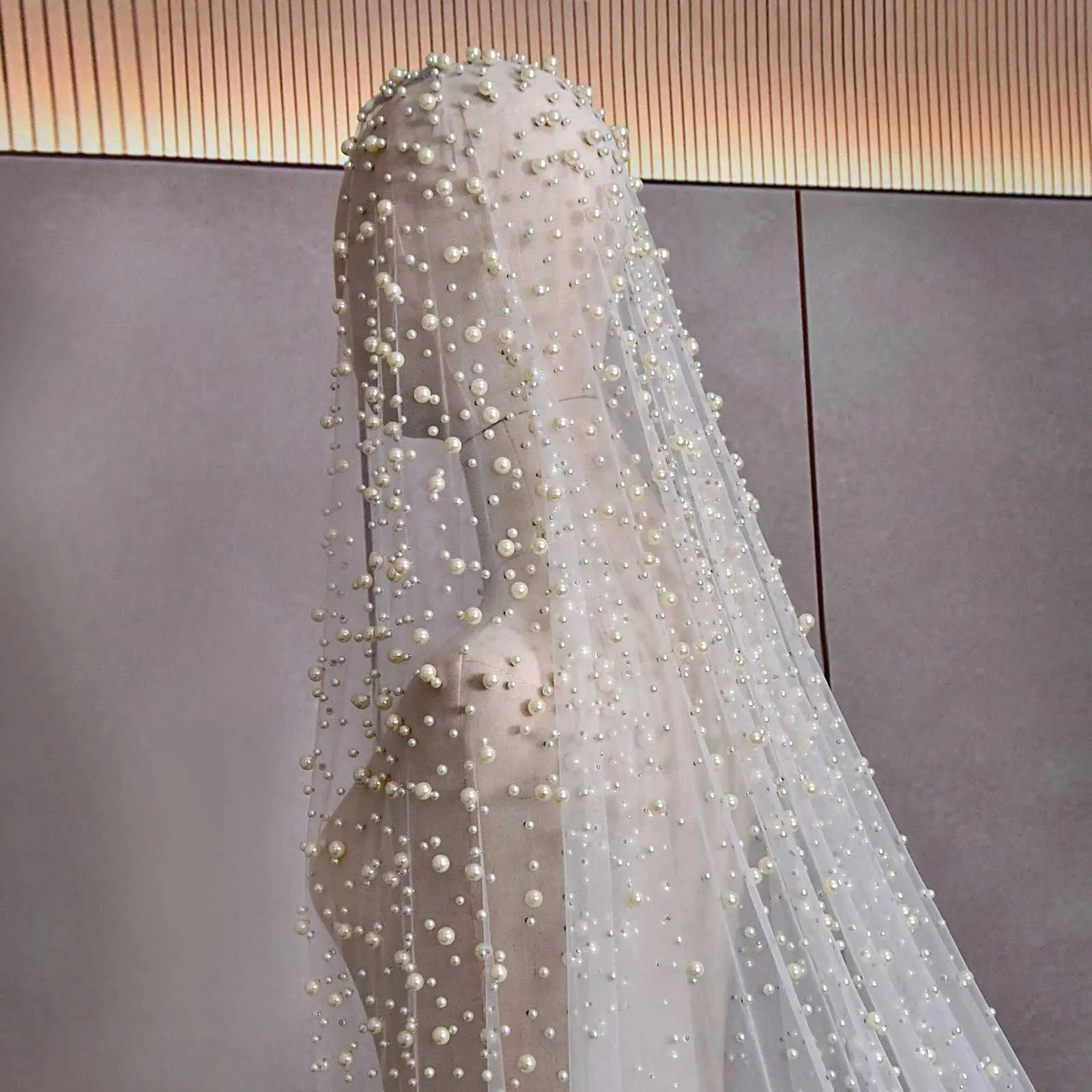 Hair Jewelry V139 Beaded Bridal Extra Long Cathedral Length Veil 3M Wide Veils With Comb Wedding Accessories_voghion.com