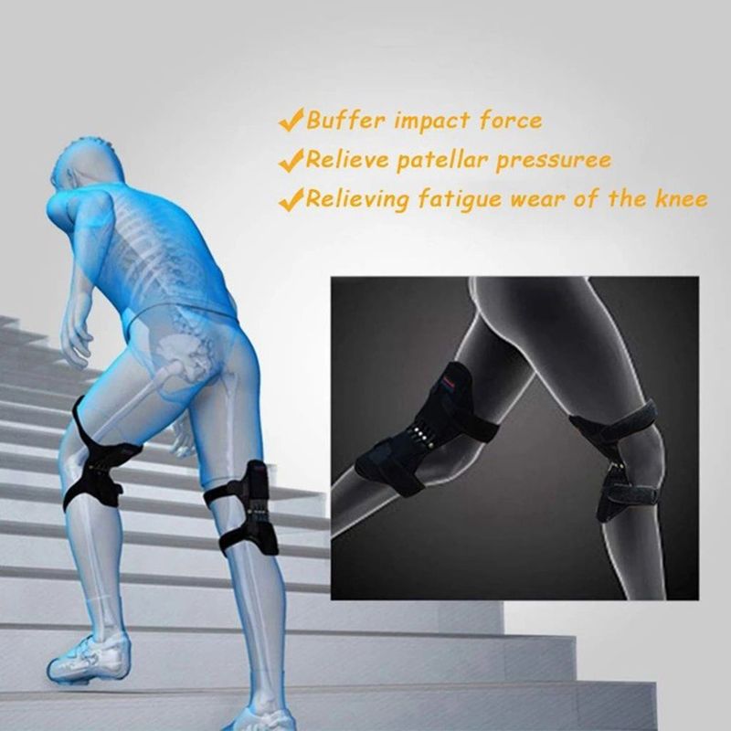 Protection Booster Power Adjustable Knee Pad Support Brace Lift Joint Powerful Rebound Spr Force for Gym Runn_voghion.com