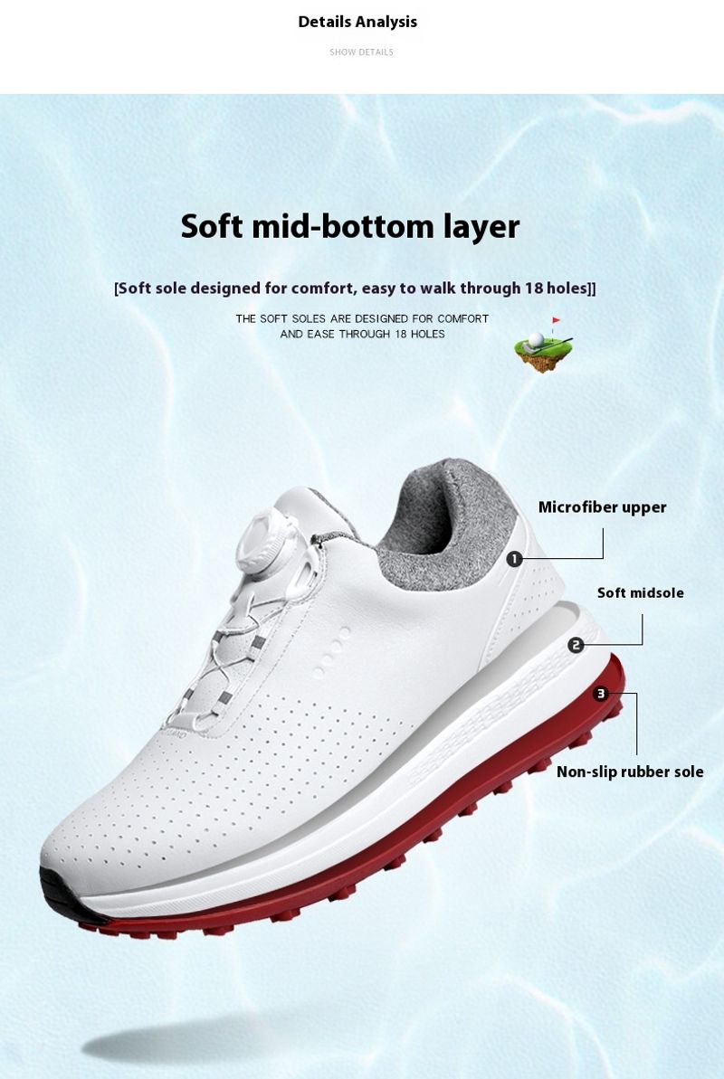 Chaussures professionnelles pour hommes Nouvelles baskets d'entraînement de golf sans crampons à boucle pivotante Taille L_voghion.com