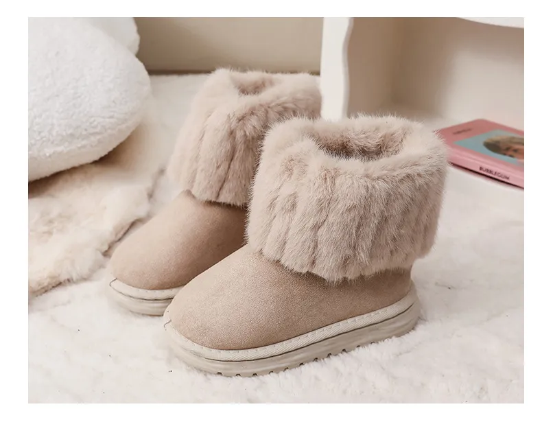 Miqieer copii pentru fete băieți Baby fleece cald zăpadă gleznă cizme sapato iarna cizme bumbac copii fete pantofi mărimi_voghion.com