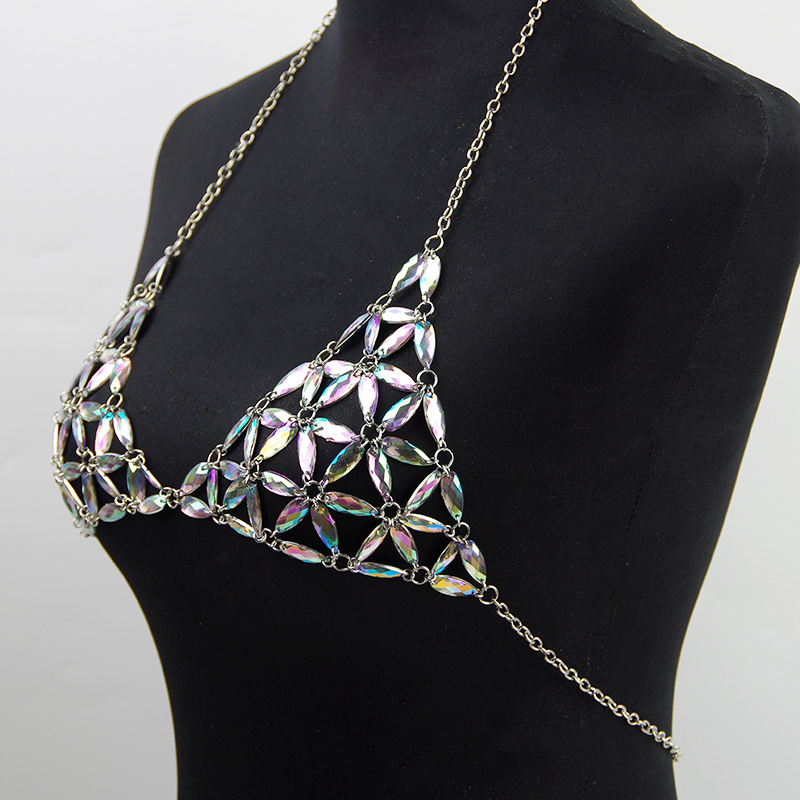 Collana in acrilico con diamanti alla moda multistrato petto sexy catena per il corpo_voghion.com