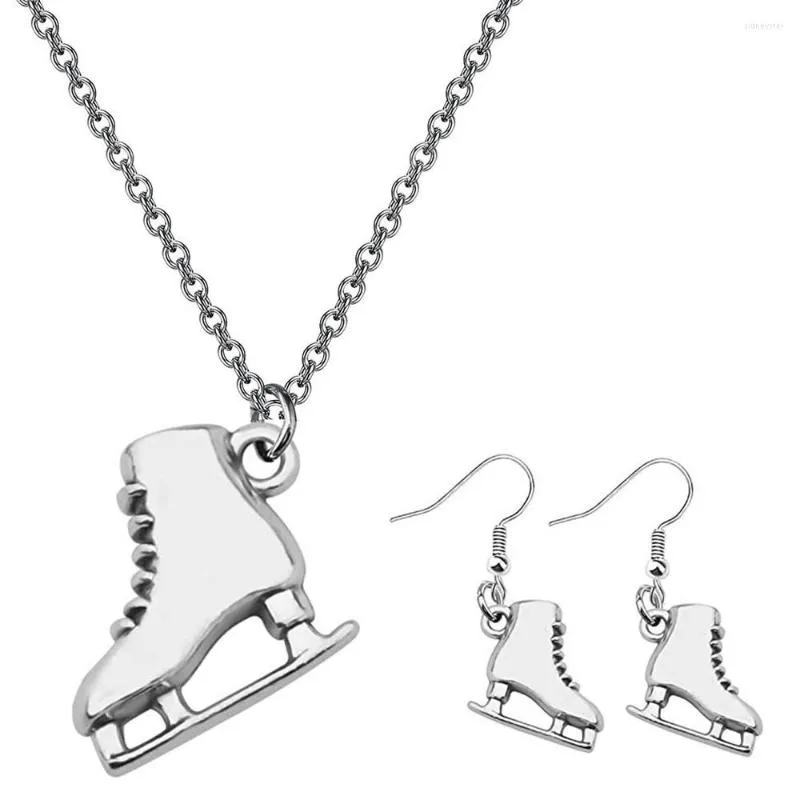 Chaînes Sports d'hiver Patinage Patins à roulettes Boucles d'oreilles Collier 3D créatif_voghion.com