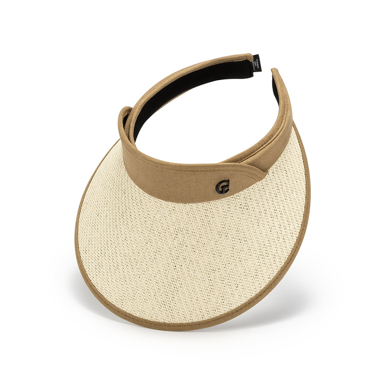 Κενό καπέλο με προστασία από την υπεριώδη ακτινοβολία, αναπνεύσιμο το καλοκαίρι, μεγάλο γείσο, υφαντό με άχυρο, ευέλικτη γυναικεία αντηλιακή ζελατίνα_voghion.com
