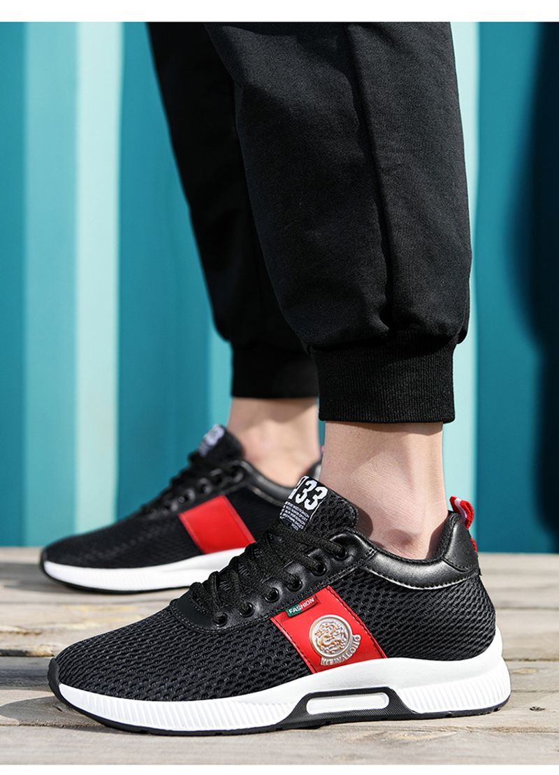 Height-raising Summer Height-raising 8cm Casual Sports Breathable Mesh Shoes For Men 6cm Large-size Low Heels_voghion.com