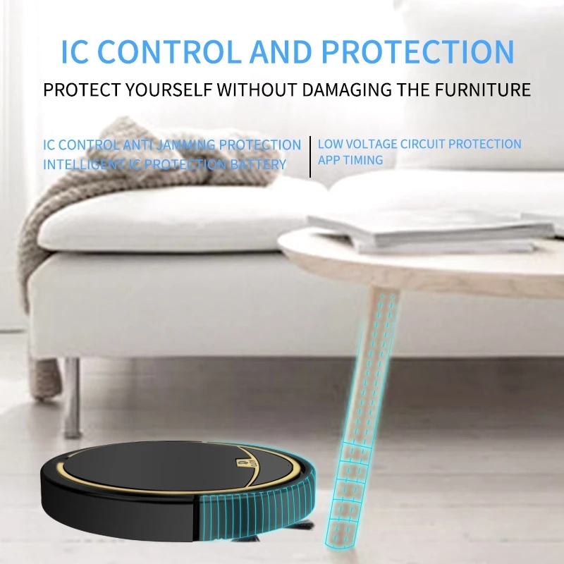 Seprőrobot automatikus otthoni intelligens alkalmazás tisztítógép USB 2800PA újratölthető porszívó felmosógép padlóseprő_voghion.com
