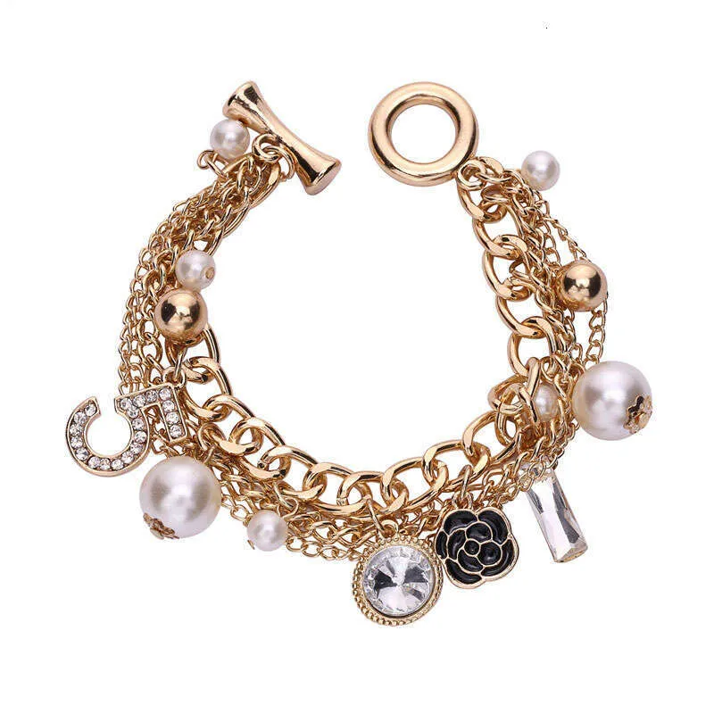 Charm Armband Mit Metallkette Und Blumen-design Für Damen_voghion.com