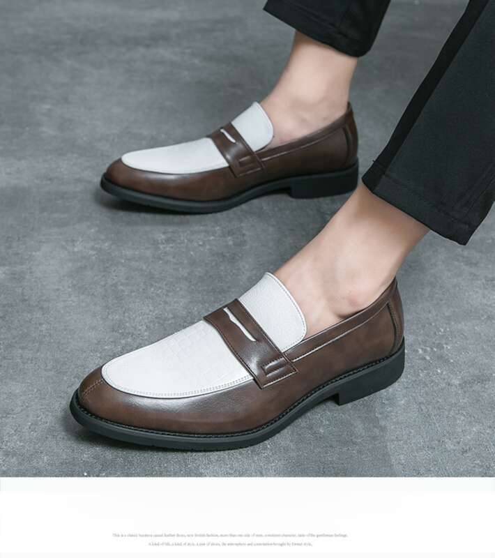 Fashion Design Custom Hand Made Men Slip On Leather Loafer Moccasin Casual Shoes Big Size Genuine Leather Shoe_voghion.com